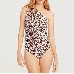 J. Crew / animal print one-shoulder swimsuit